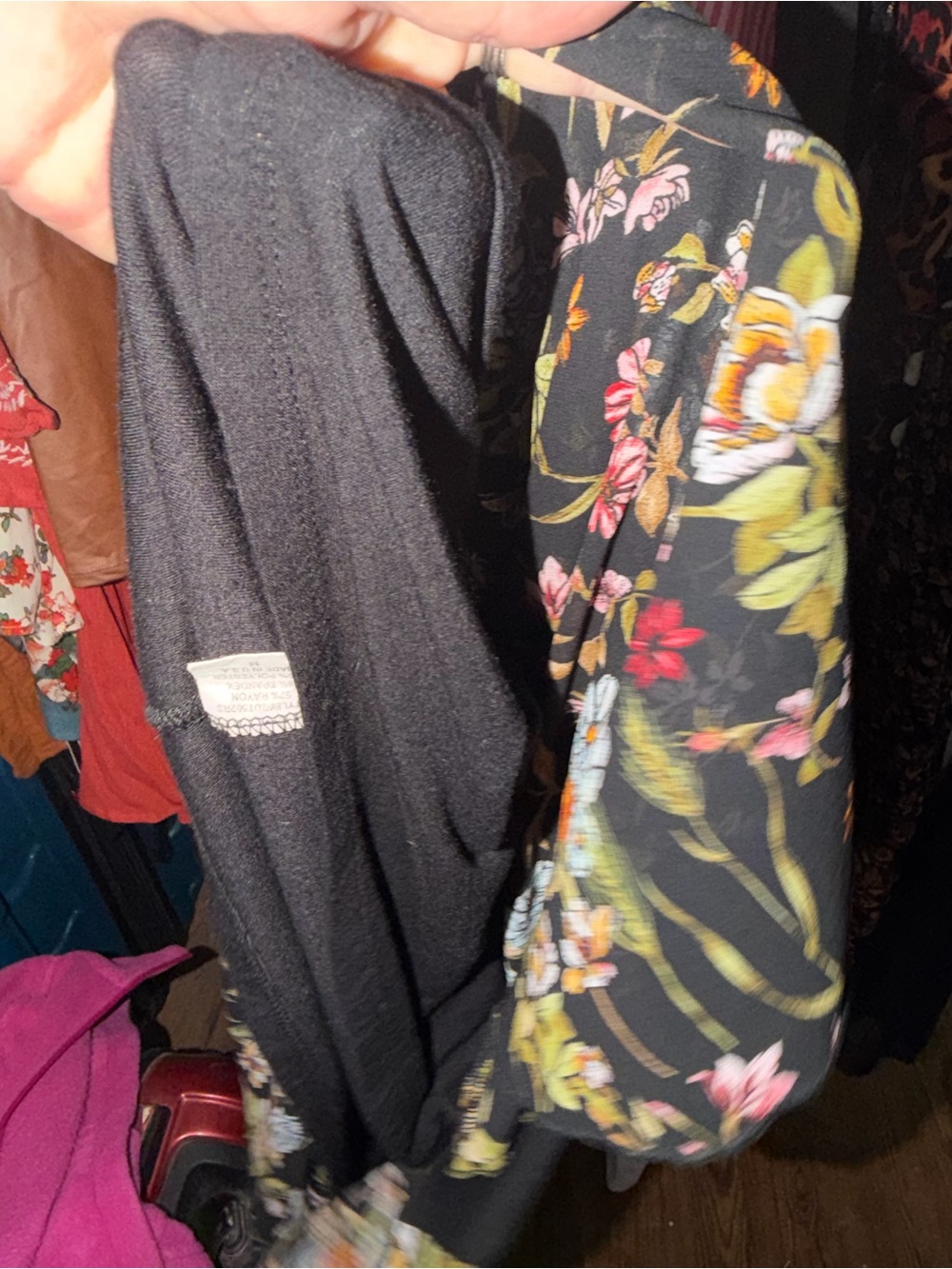 The Pyramid Collection Black Maxi Dress with Floral Panels - Picture 9 of 9